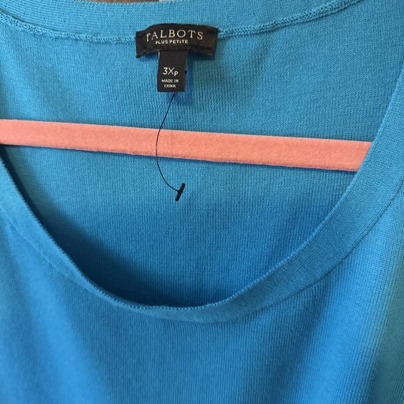 Talbots Teal Cotton Blend Tank Top Size 3Xp - Picture 3 of 4